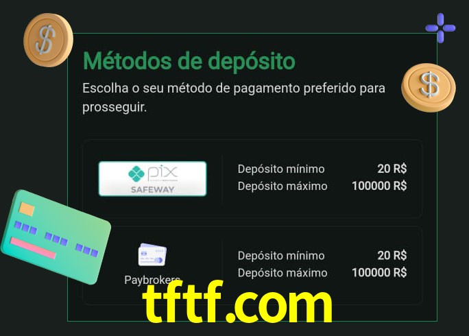O cassino tftf.com oferece uma grande variedade de métodos de pagamento